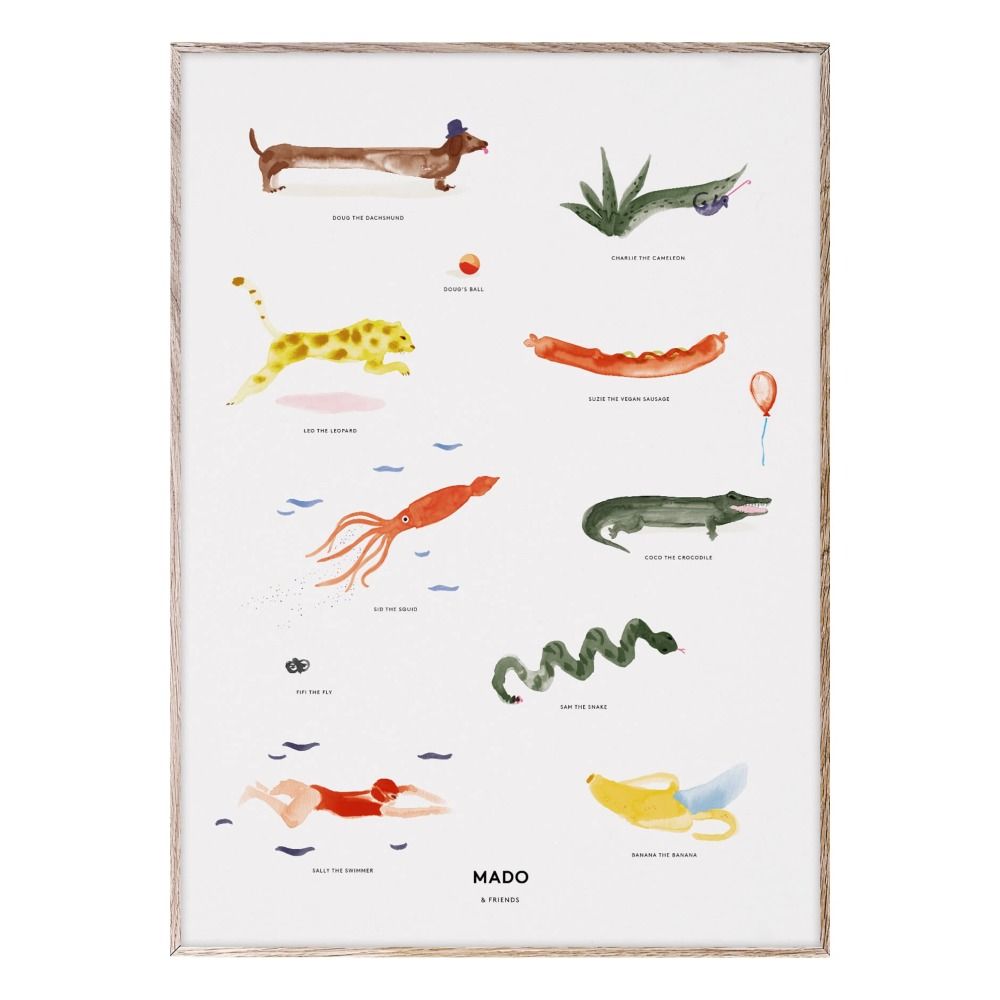 Mado - Affiche Animaux 50x70 cm - Multicolore