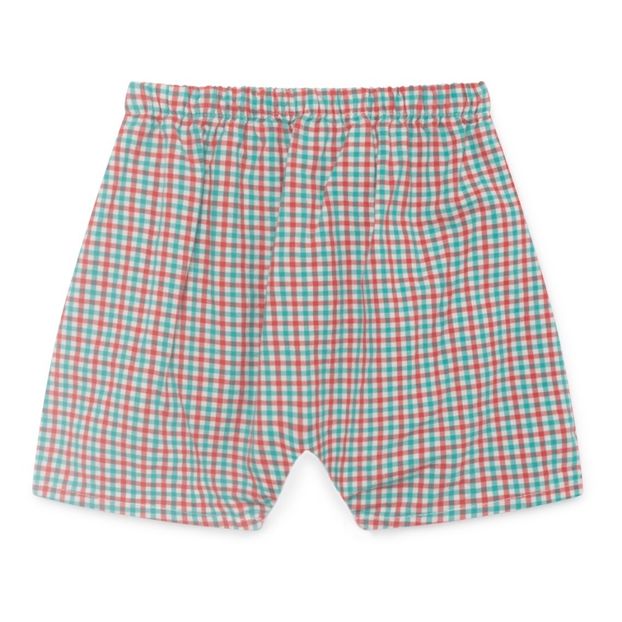 Checkered shorts Red Bobo Choses Light blue and white checkered shorts