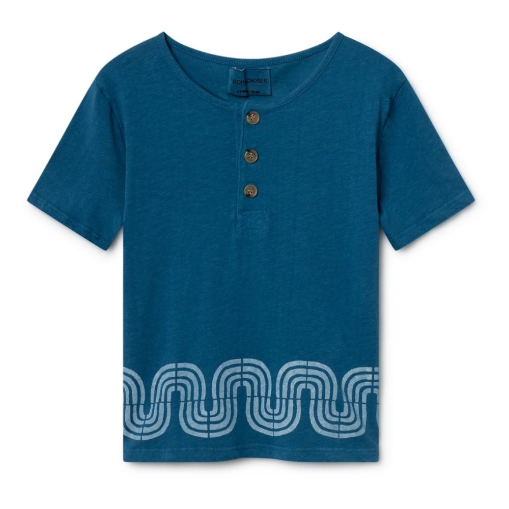 Bobo Choses - T-shirt Coton Lin - Garçon - Bleu