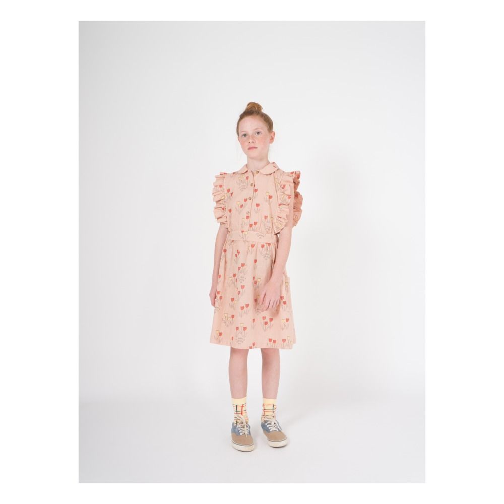 Robe Coton Lin Volants Tulipes Rose pâle Bobo Choses Mode ...