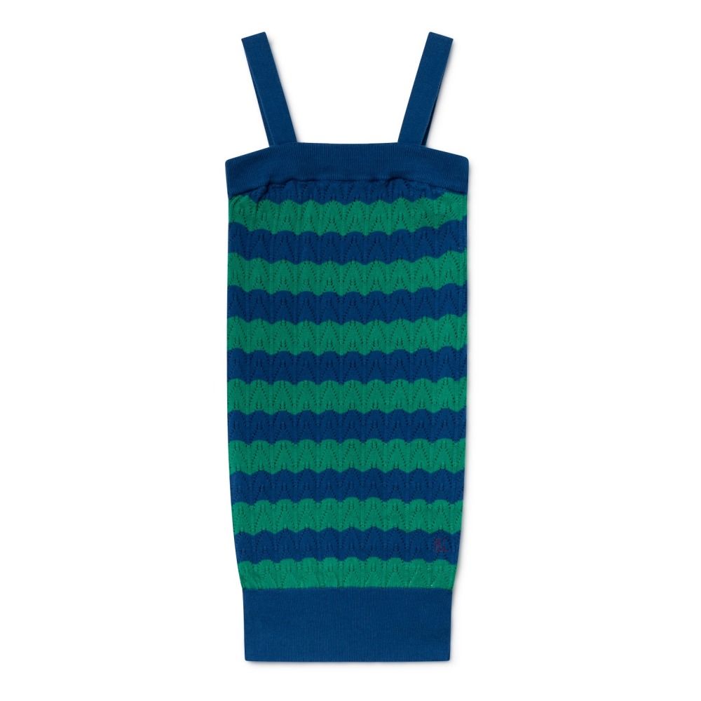 Bobo Choses - Robe Maille Bicolore - Fille - Bleu marine