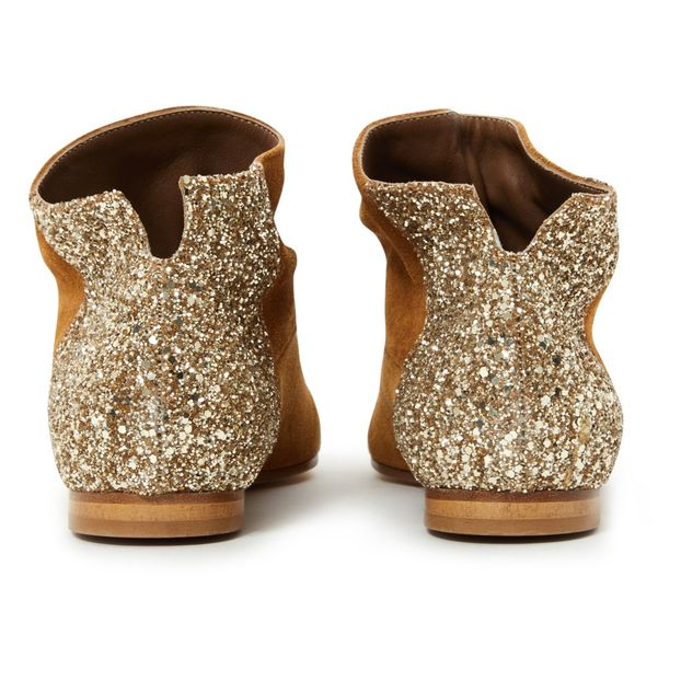 Suede Glitter-Back Rivala Ankle Boots 