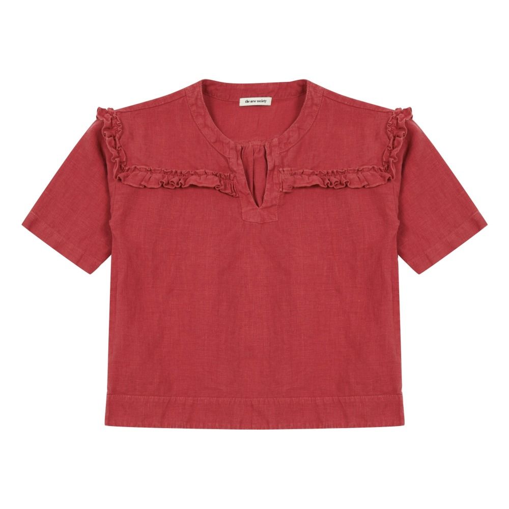 the new society - Blouse Lin Frida - Fille - Rouge