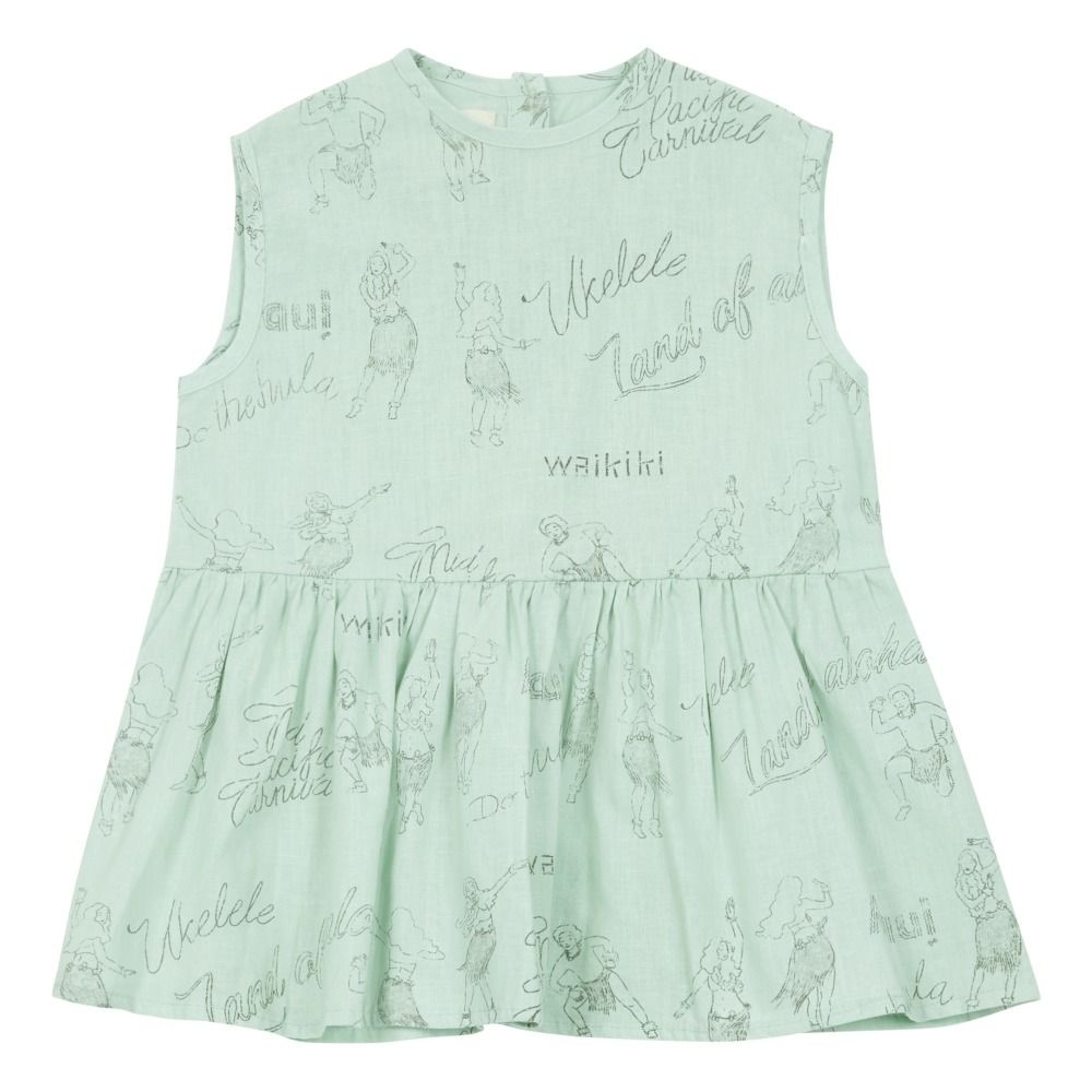 Yellowpelota - Top Coton et Lin Hula - Fille - Vert pâle