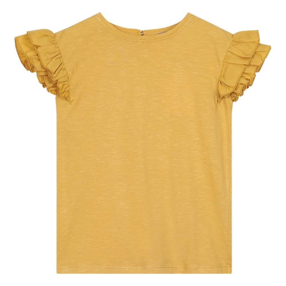 Emile et Ida - T-Shirt Volants - Fille - Jaune tournesol