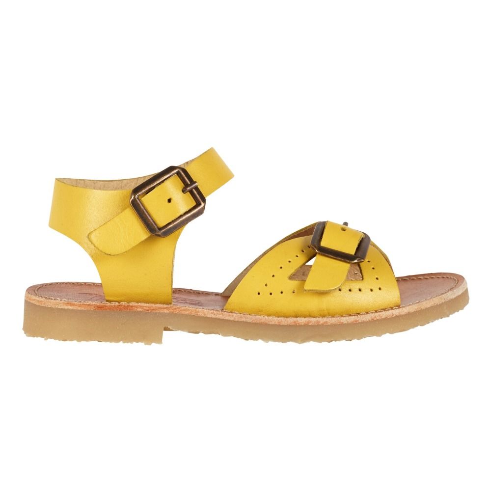 Young Soles - Sandales Cuir Pearl - Fille - Jaune