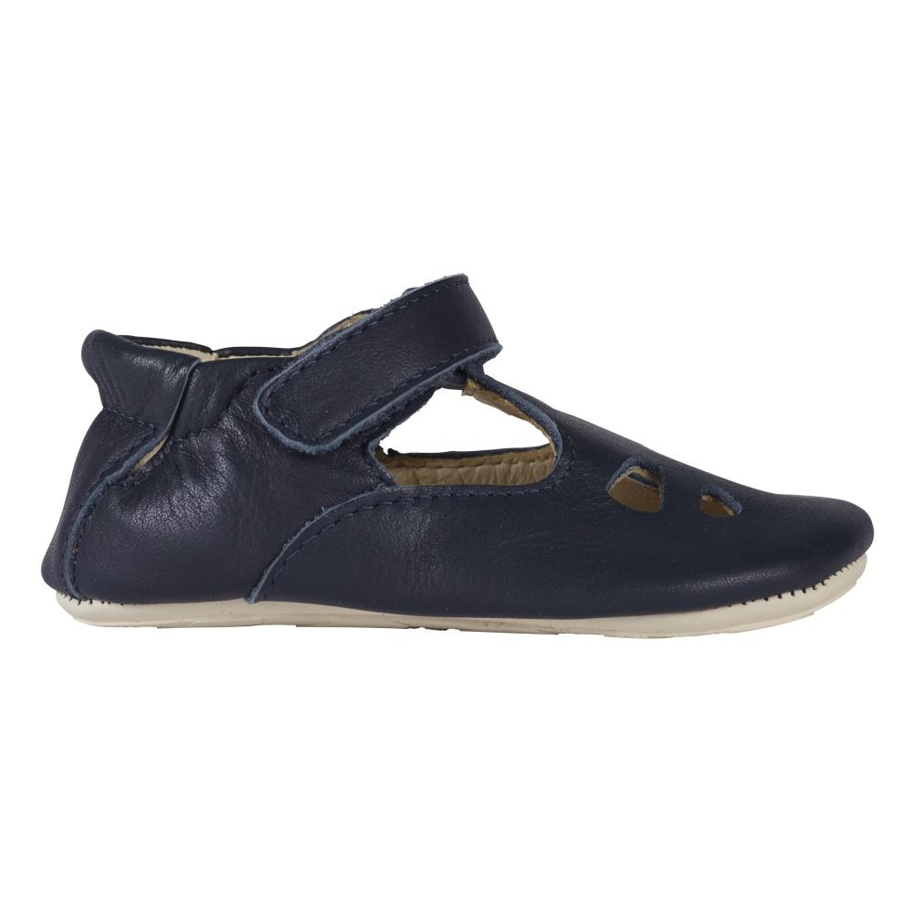 Young Soles - Chaussons Cuir Tippi - Fille - Bleu marine