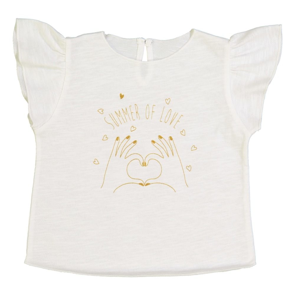Louis Louise - T-Shirt Papillon - Fille - Ecru