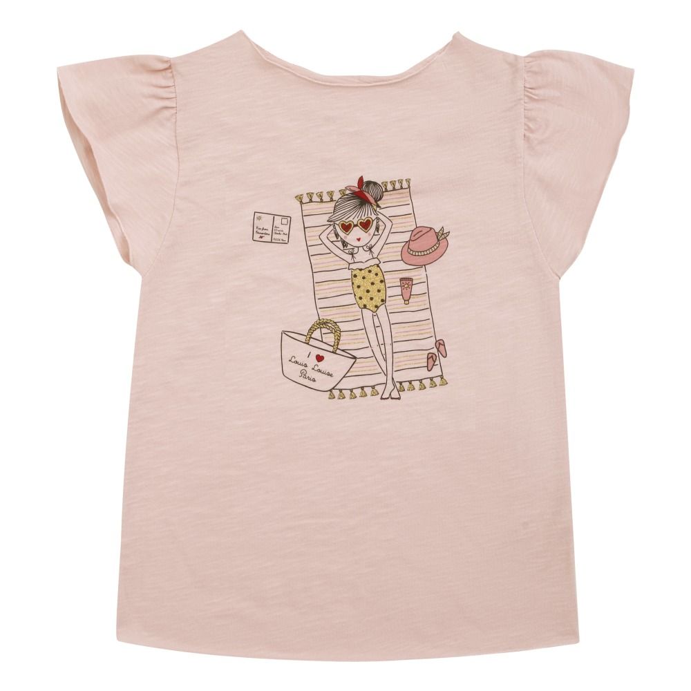 Louis Louise - T-Shirt Papillon - Fille - Rose pâle