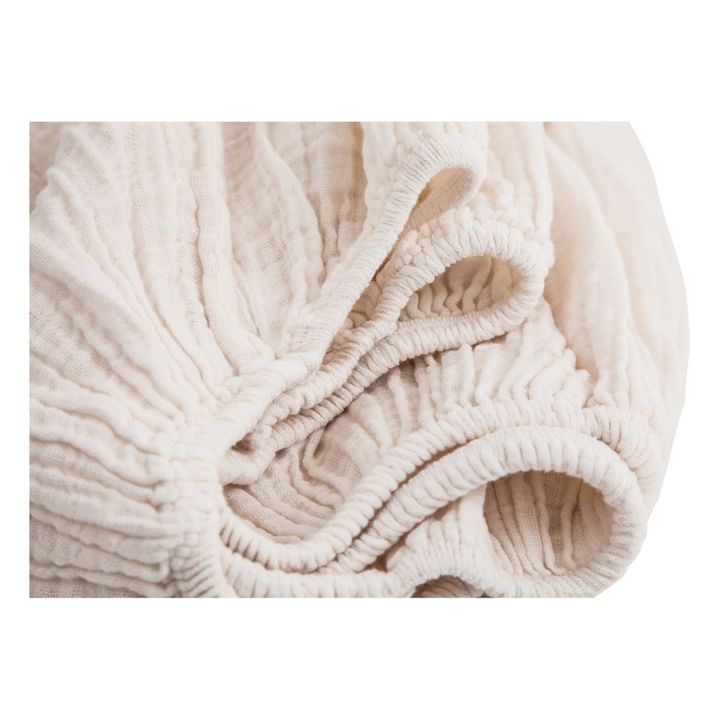 Cotton Muslin Fitted Sheet | Ecru- Product image n°1