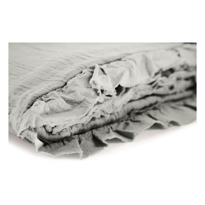 Cotton Muslin Frill Bed Set | Almond green- Product image n°2