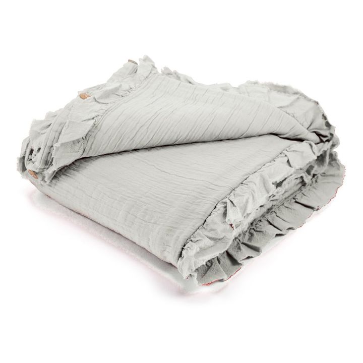 Cotton Muslin Frill Bed Set | Almond green- Product image n°3