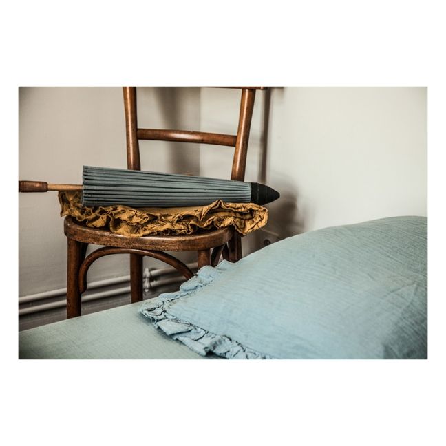 Cotton Gauze Ruffled Bed Set | Ecru