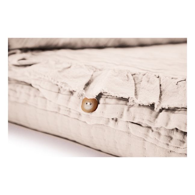 Cotton Gauze Ruffled Bed Set Ecru