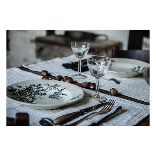 Place mat set in cotton jacquard | Ecru