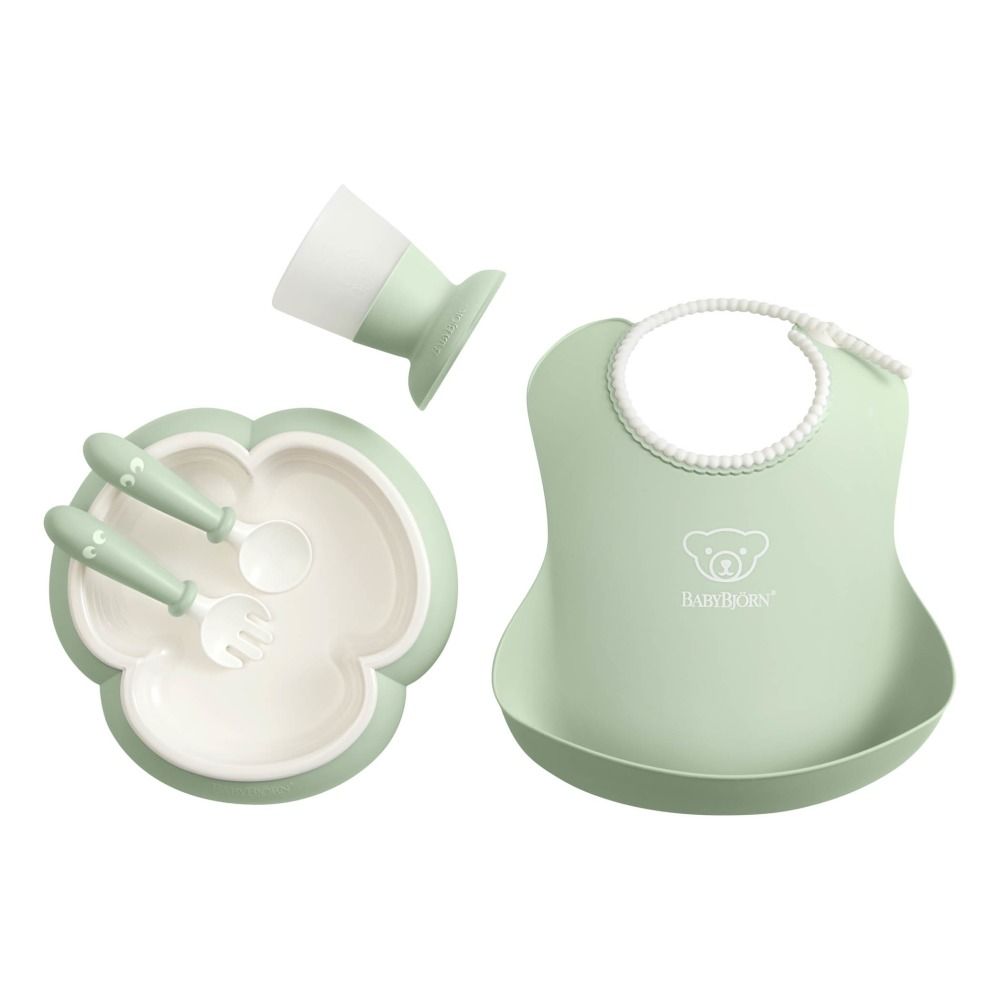 BabyBjorn - Coffret repas - Set de 4 accessoires - Vert pâle
