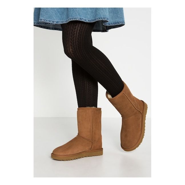 Boots gefüttert aus Wildleder Classic II  | Kamelbraun