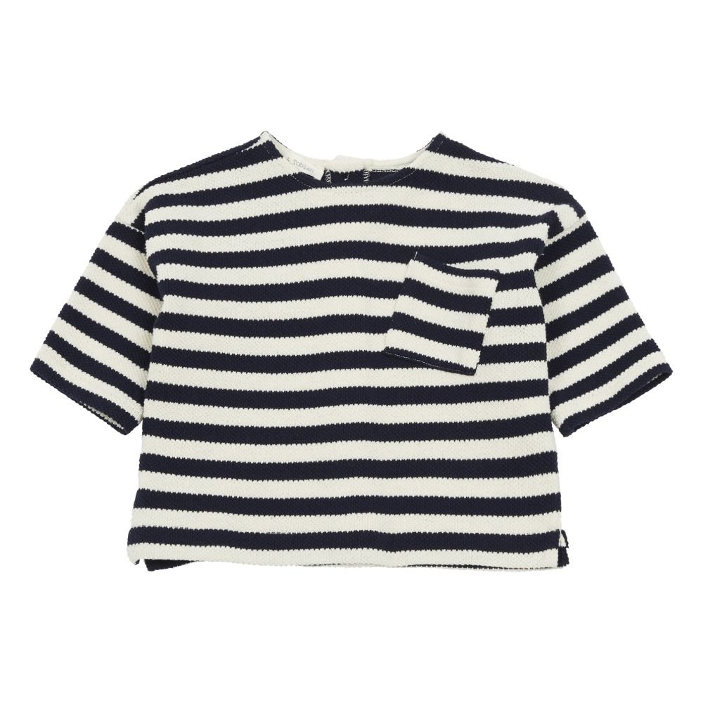 Zhoe & Tobiah - Sweat Rayé Poche - Fille - Bleu marine