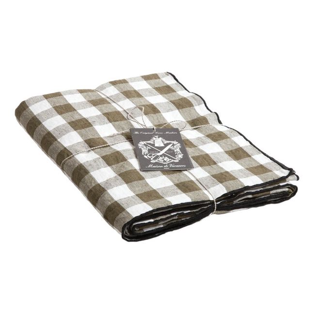 Tischdecke schwarz Mimi Vichy  | Vichy Kaki