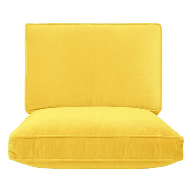 Sesselbezug Croisette aus Velours Gelb