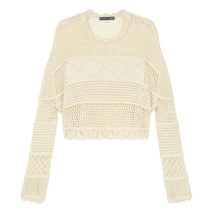 Pull Patched Panel Cropped | Beige- Image produit n°0