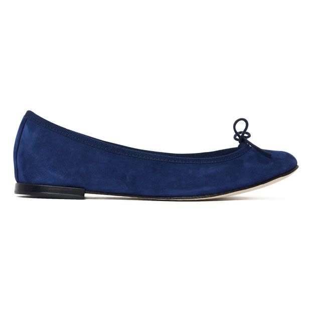 navy suede ballet pumps