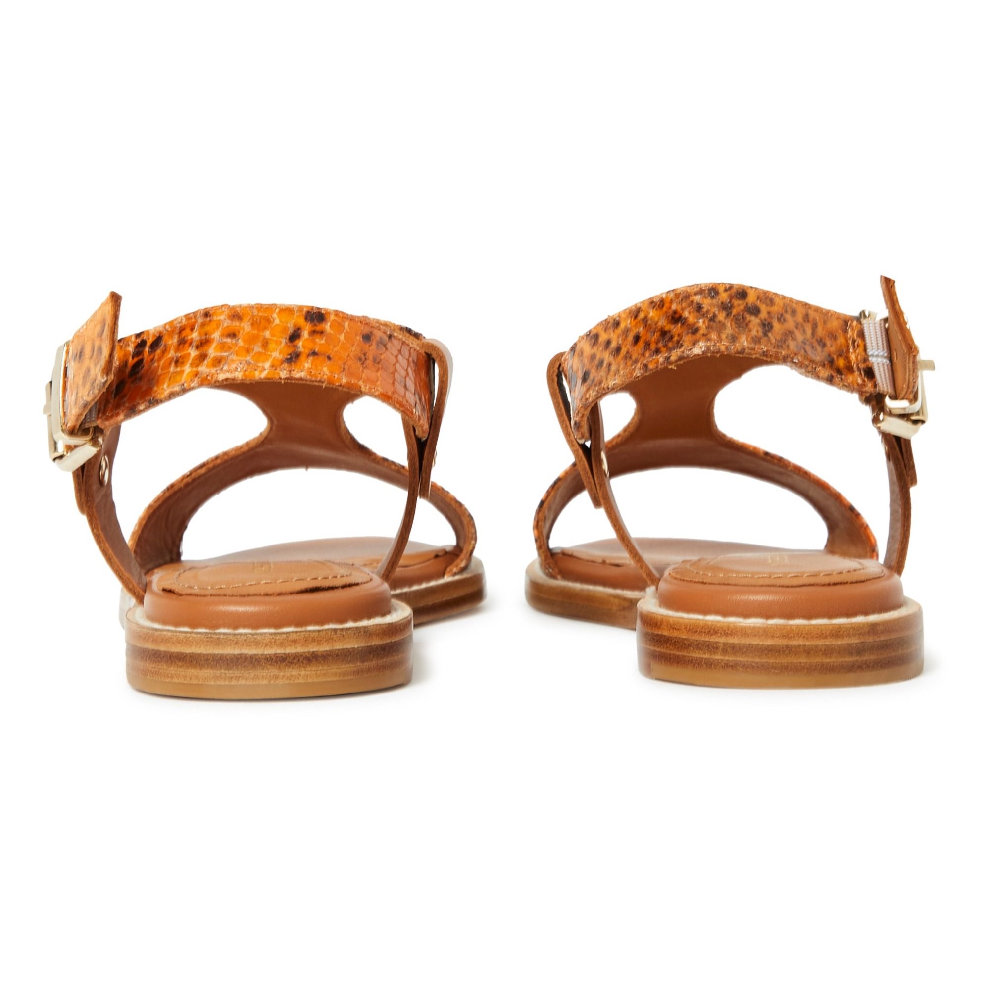 sandales plates orange