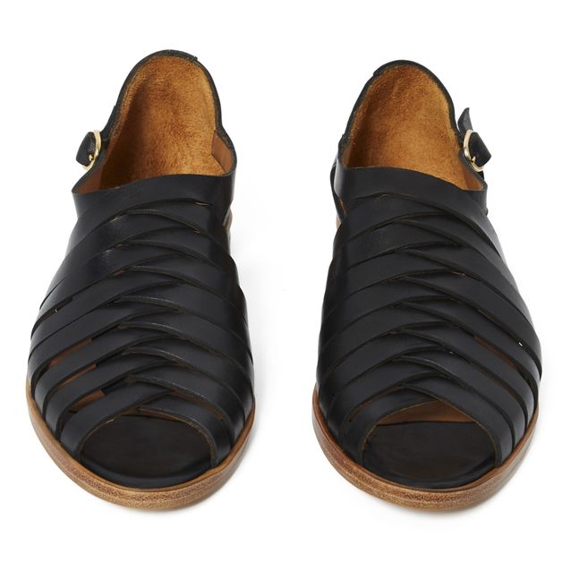 Kuala Leather Sandals Black