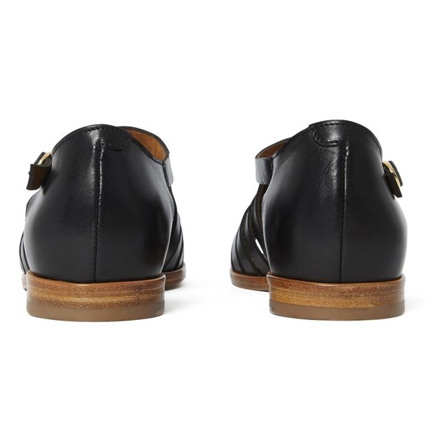 Kuala Leather Sandals | Black