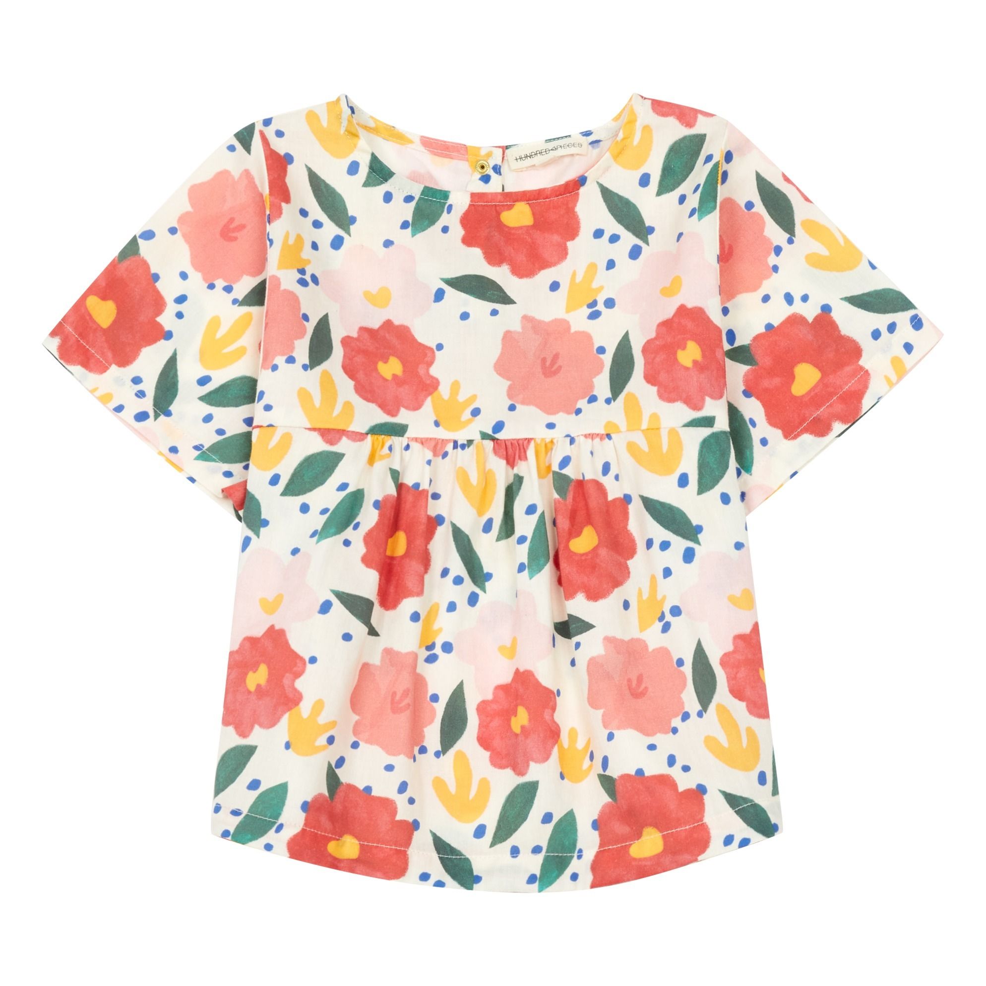 Hundred Pieces - Blouse Flowers - Fille - Blanc cassé