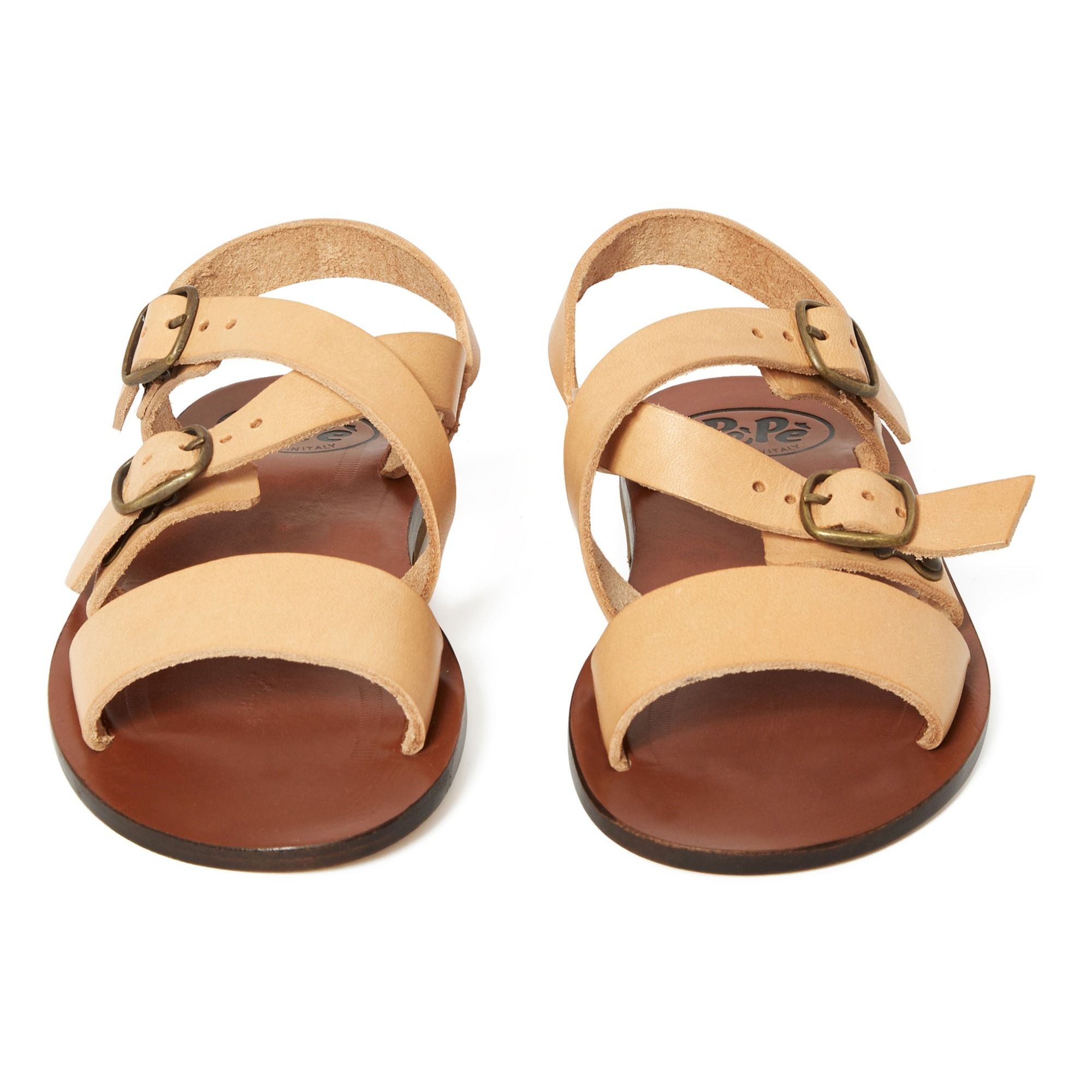 Vegetable-tanned leather sandals Natural Pèpè Shoes Teen