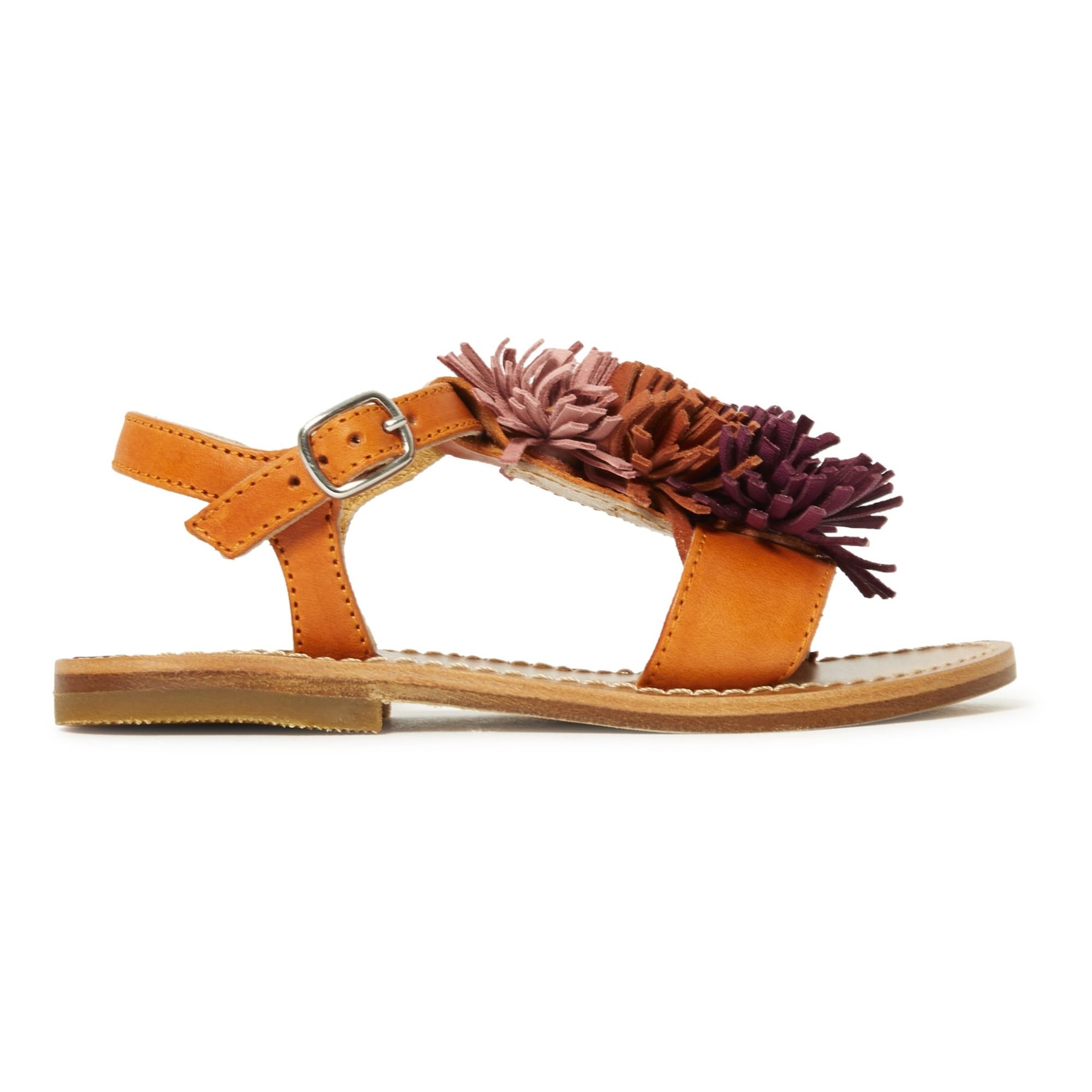 Gallucci - Sandales Boucles Pompons - Fille - Camel