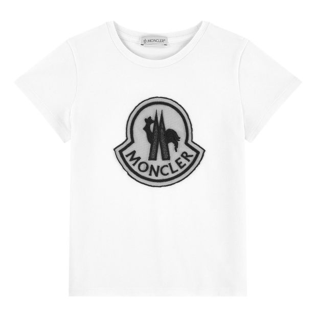Maglia Moncler T-Shirt White Moncler Fashion Teen , Baby ,