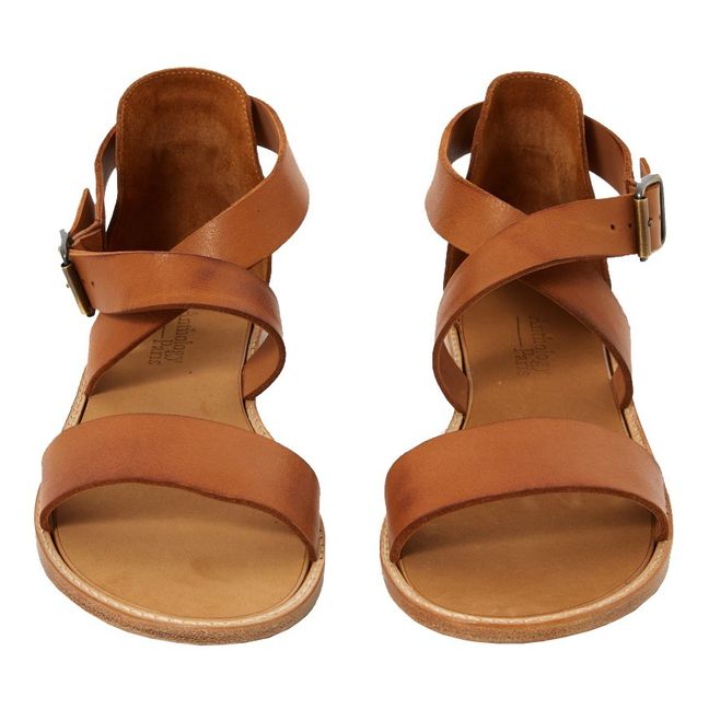 Sauvage Bento Leather Sandals Camel