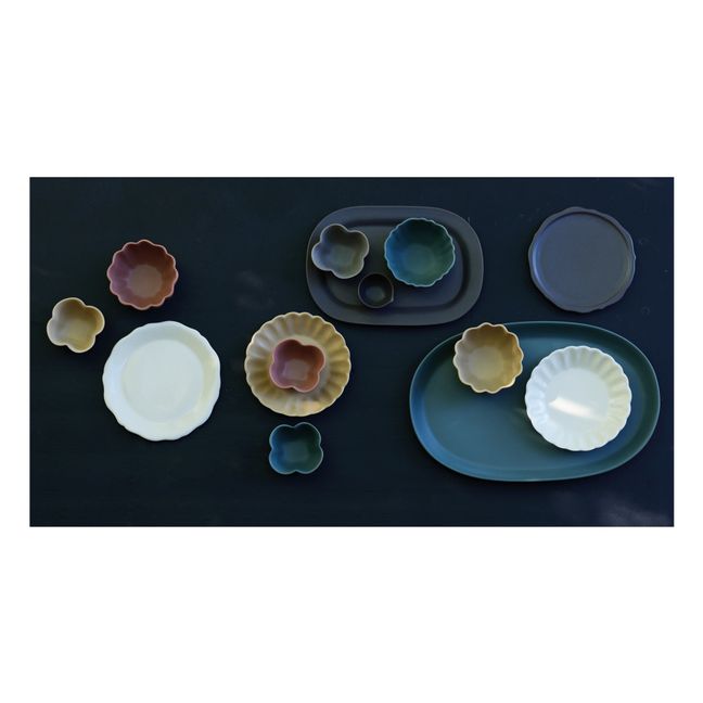 Sharing Ceramic Serving Platter | White satin