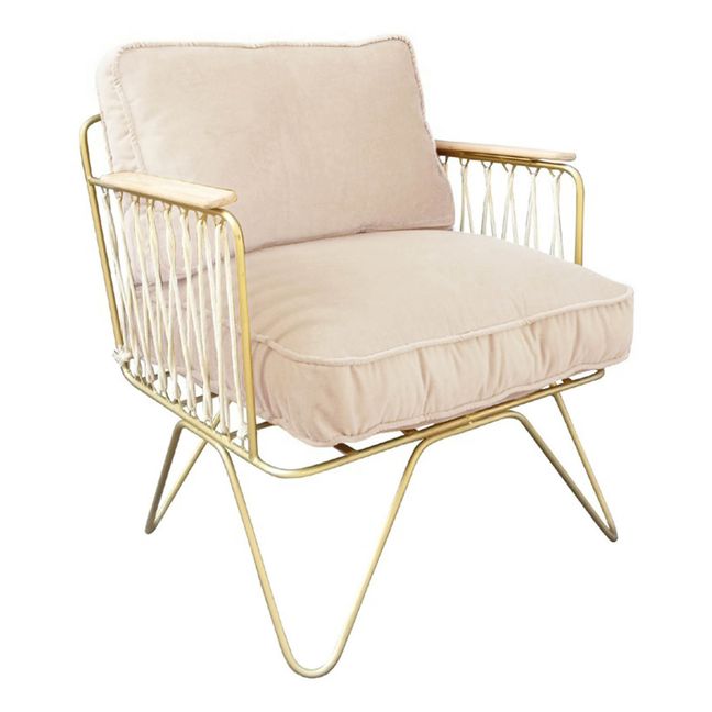 Croisette Chair - Matte Gold Resin and Velvet Ecru