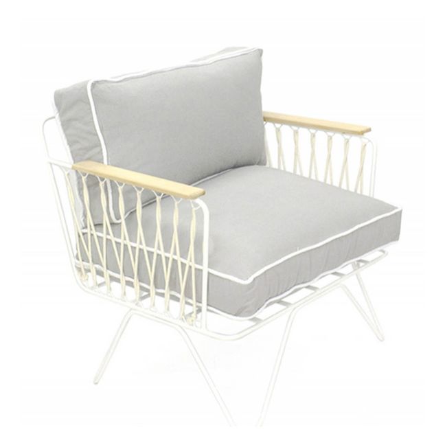 Croisette Chair - White Resin and Cotton Grey