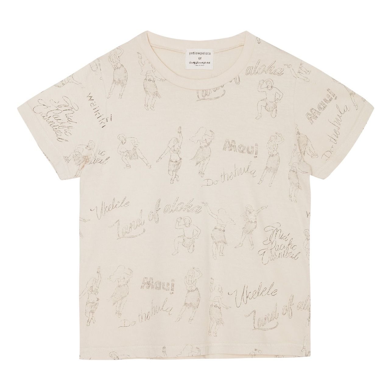 Yellowpelota - T-Shirt Hula - Fille - Ecru