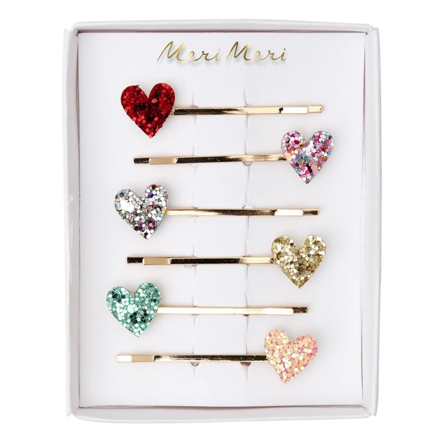 Heart Hairclips - Set of 6 