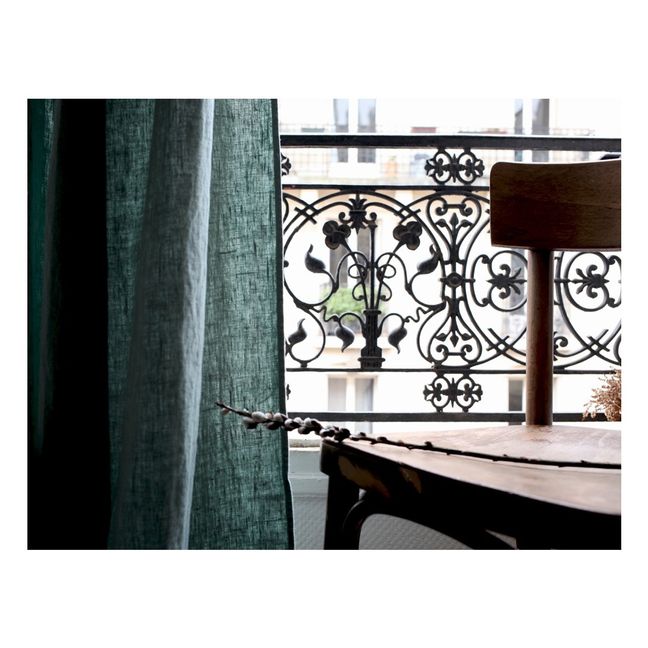 Washed linen rod pocket or clip ring curtains | Carbon