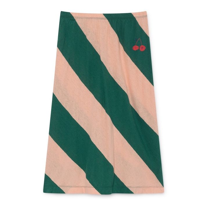 Cotton and linen midi skirt  | Green- Product image n°0