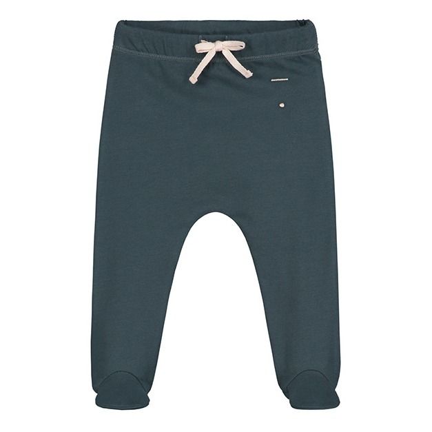 Organic cotton footed leggings | Grey blue