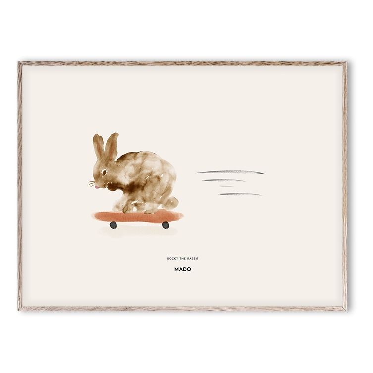Mado - Affiche Rocky the Rabbit 30x40 cm - Multicolore
