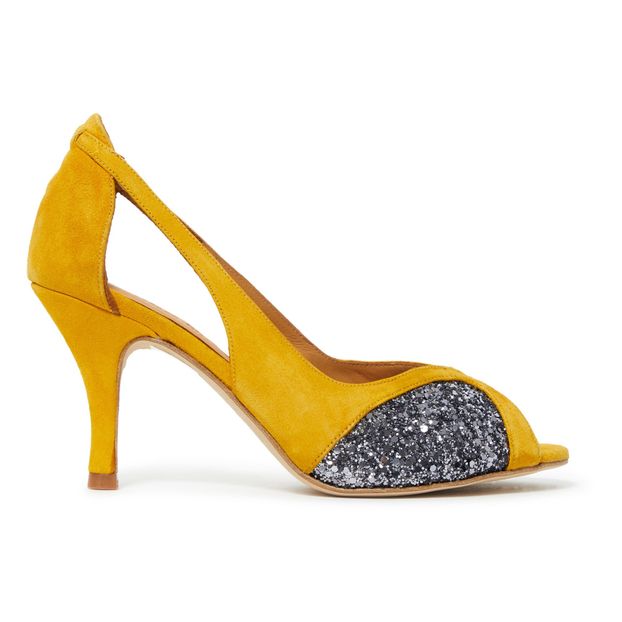 escarpins jaune moutarde