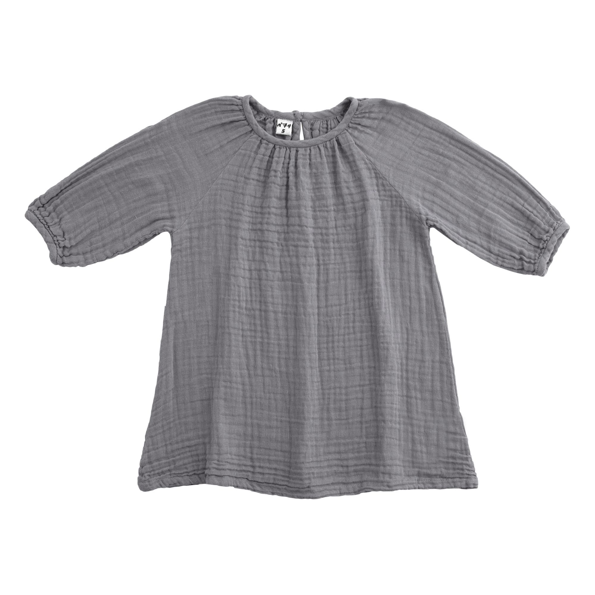 Numero 74 - Robe Coton Bio Nina - Fille - Stone Grey S045