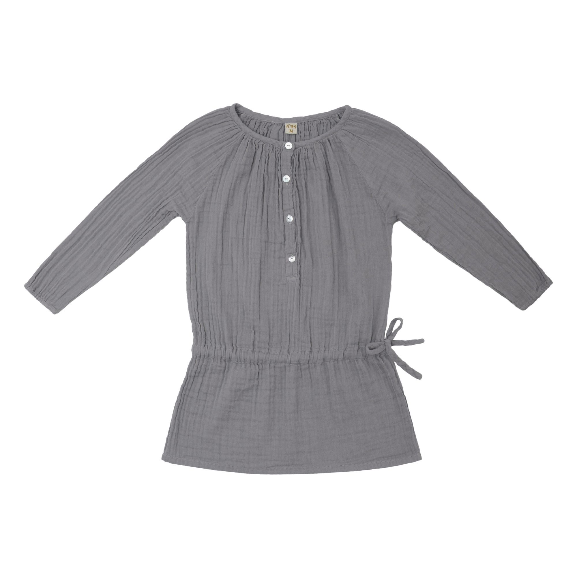 Numero 74 - Robe Coton Bio Naia - Fille - Stone Grey S045