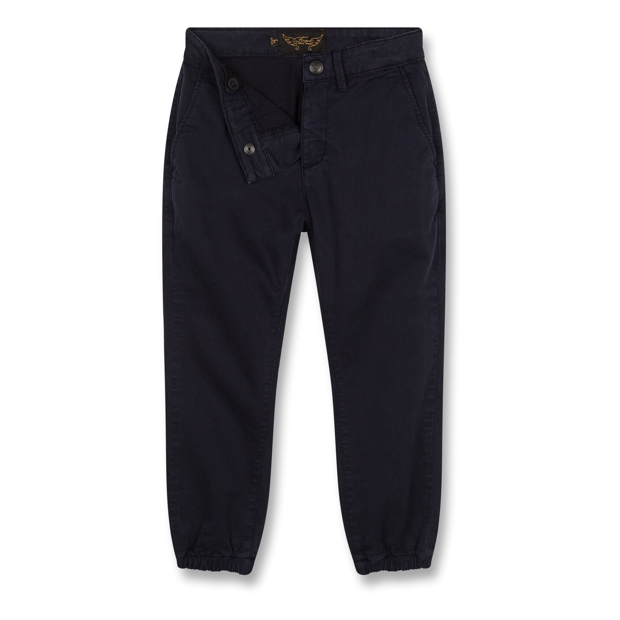 Skateboard Cuff Hem Trousers Navy blue Finger in the nose Fashion