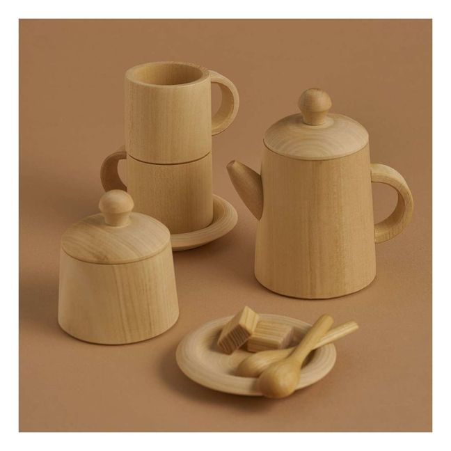 Toy tea set in wood