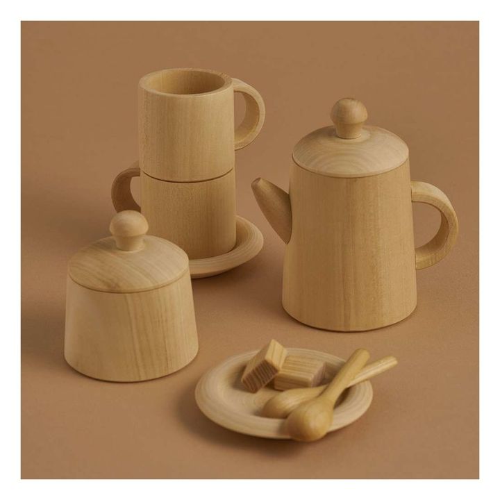 Toy tea set in wood- Product image n°3