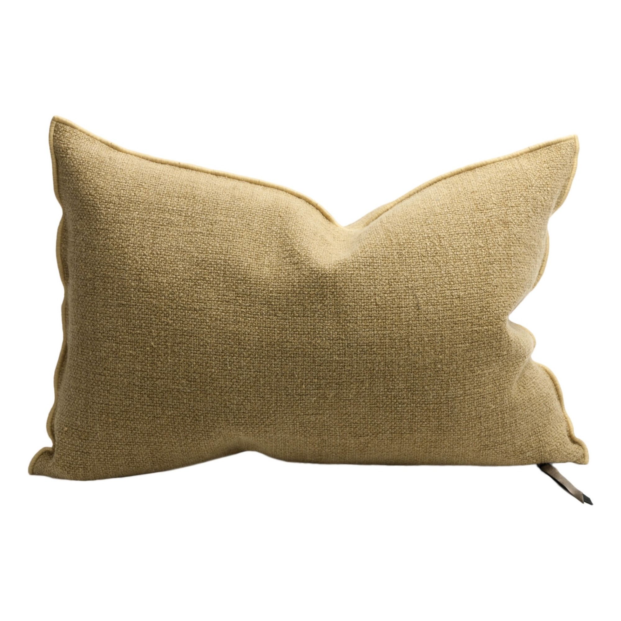 Maison de vacances - Coussin Vice Versa en toile Formentera - Jaune Paille